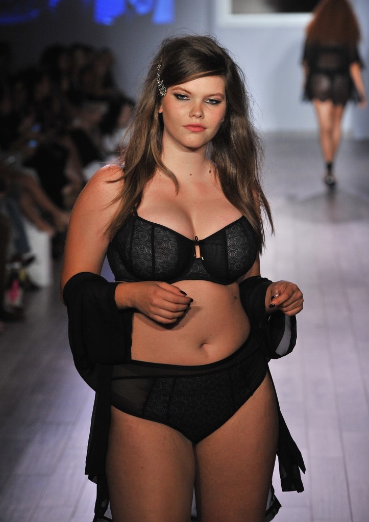 A model walks down the runway during the Addition Elle/Ashley Graham Lingerie Collection fashion show during the Spring 2016 Style 360 on September 15, 2016 in New York City. (Photo by Fernando Leon/Getty Images)