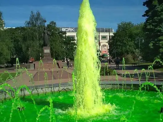 Фонтан в Калининграде забил зелеными струями: власти опровергли причастность инопланетян (видео)