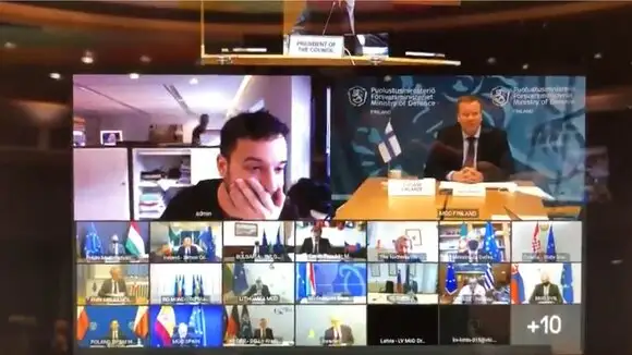 Журналист попал на закрытую видеоконференцию министров обороны стран ЕС (видео)