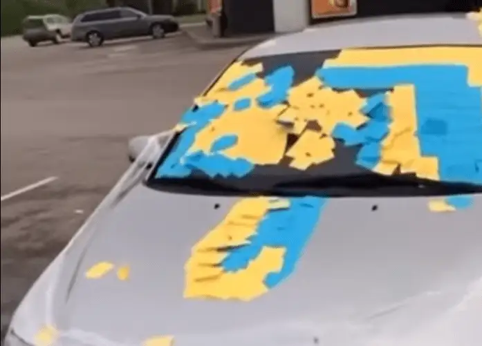 «Что сим хотел выразить автор?»: в Мадоне засняли странно упакованный автомобиль