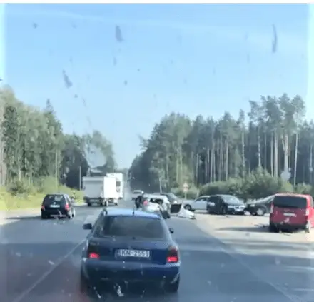 ДТП: вчера на Рижской окружной дороге столкнулись четыре автомобиля (видео)
