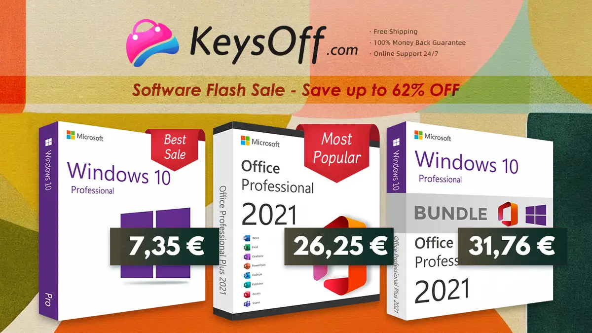 Где можно купить подлинный Microsoft Office 2021 всего за 13,85 евро? Все скидки на Keysoff Software Sale!
