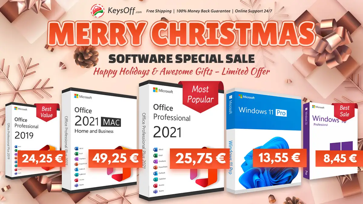 Распакуйте рождественский сюрприз. Подлинный Office 2021 Pro всего за 25,75 евро!