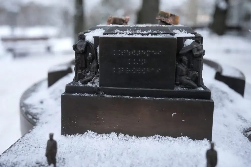 Женщина отобрала у хулиганов сломанный Памятник Свободы: теперь её разыскивает полиция