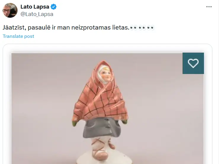 А чего так дорого? Лато Лапсу поразила стоимость кузнецовского фарфора