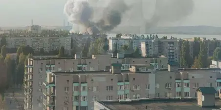 В районе Курской АЭС начался пожар «из-за сбитого БПЛА» (ВИДЕО 18+)