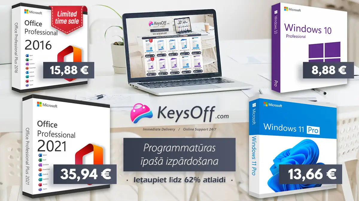 Скидочная распродажа Keysoff Microsoft: обновление до последней версии Windows 11 Pro за 13,66 €