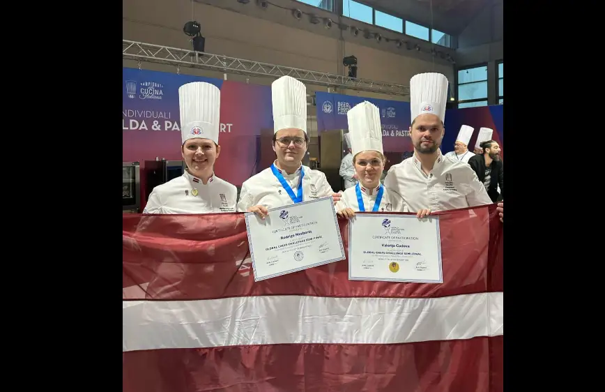 Команда латвийских поваров привезла с международного конкурса Worldchefs золото