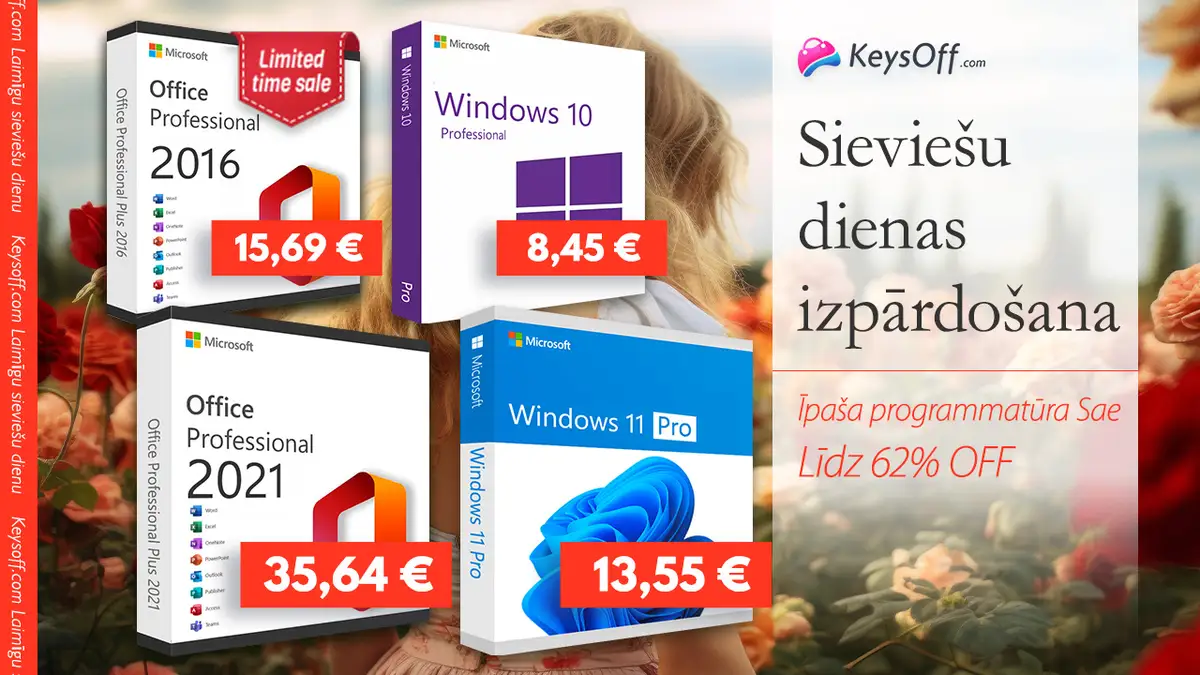 Распродажа в честь женского дня: сэкономьте более 90% на MS keys