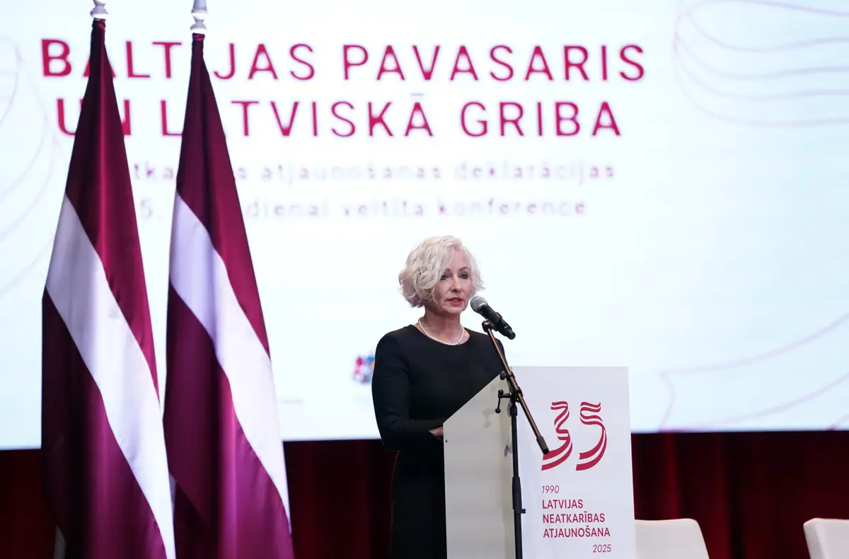 Saeimas priekšsēdētāja: Tautas aktīva līdzdalība bija izšķiroša cīņā par valsts neatkarību