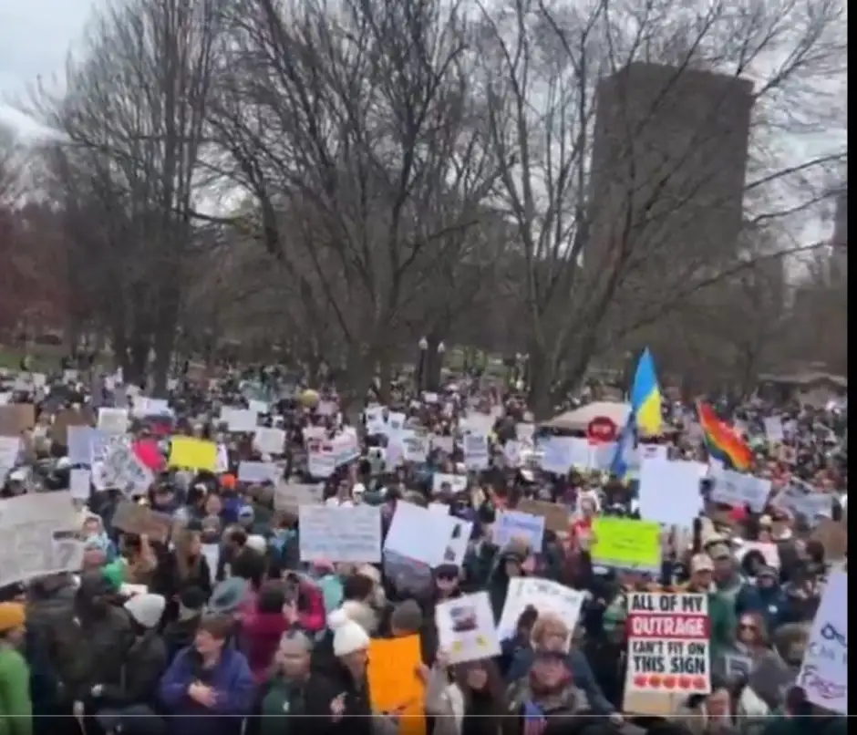 Первые массовые протесты в США после возвращения Трампа в Белый дом. Сам он играет в гольф
