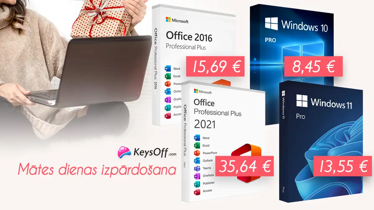 Распродажа ко Дню матери: Windows 11 Pro за €13,55 и Office 2021 Pro на всю жизнь за €35,64!  Доступно только в течение одной недели!