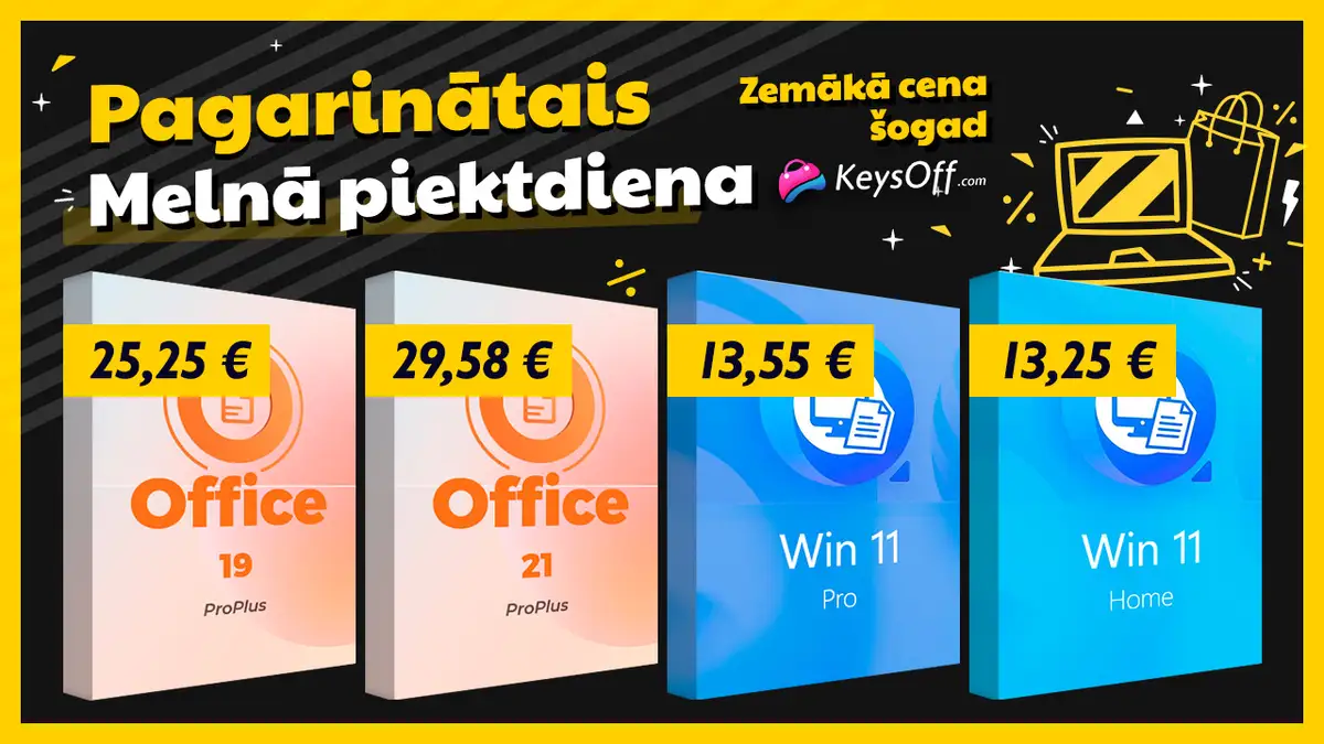 Расширенная распродажа Keysoff Black Friday: оригинальная Windows 11 и MS Office 2021 всего от €13 — лучшая цена в 2025 году!
