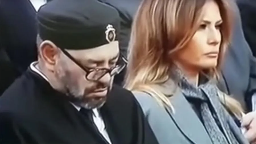 Опубликовано видео с заснувшим рядом с Меланьей Трамп королем Марокко