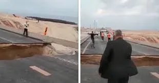Обрушение шоссе в Израиле попало на видео