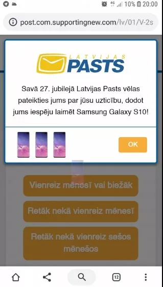 «Latvijas pasts» brīdina par krāpniekiem