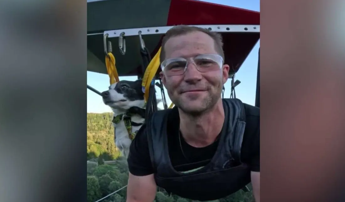 Такая любовь? Латвиец прокатил собаку на экстремальном аттракционе в Сигулде