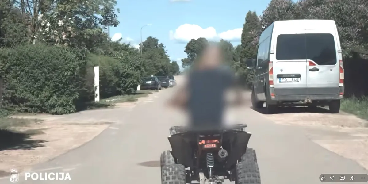 Пьяный отец года! С ребёнком на квадроцикле устроил погоню в Бауске (видео)
