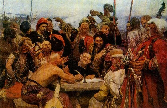 Интересный нюанс на картине Репина «Запорожцы»