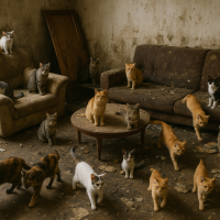 В Саркандаугаве спасли 23 кошки. Они погибали от антисанитарии