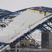 На стройке вокзала Rail Baltica рухнула конструкция: пострадал рабочий