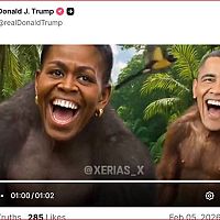 Трамп выложил видео с Обамой в образе обезьяны