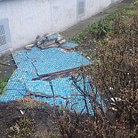 В Иманте обвалилась облицовка балкона многоэтажки