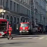 Пожар в центре Риги: движение перекрыто (ВИДЕО)