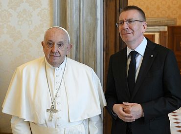 Latvijas Valsts prezidents Edgars Rinkēvičs tiekas ar pāvestu Francisku