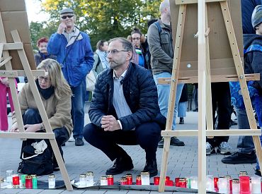 Подложил коалиции свинью? Участие депутата Атиса Швинки в пропалестинской акции вызвало возмущение