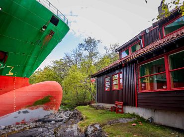 Фото дня: норвежец проснулся и обнаружил гигантский контейнеровоз у себя во дворе