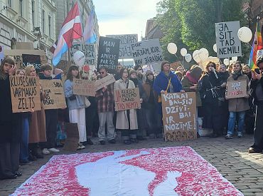 Копируя Россию, не отстоим Латвию: в Риге проходит митинг за Стамбульскую конвенцию. ФОТО