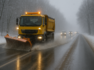 Снег и гололедица парализовали движение по трассам Латвии