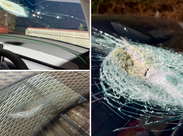 Метеорит попал в лобовое стекло автомобиля и расплавил его