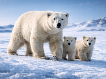 Редкий случай в Арктике: белая медведица усыновила чужого детёныша и дала ему шанс выжить