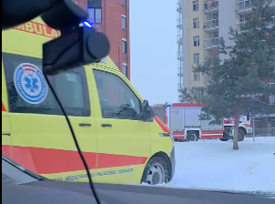 В высотке в Иманте произошёл пожар; 36 человек эвакуированы (ВИДЕО)