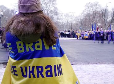 «Вместе до победы!»: в Риге прошла акция в поддержку Украины. ФОТО