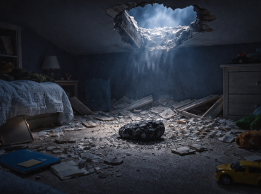 Ночь, грохот и в спальне дома обнаружили.. метеорит !!!