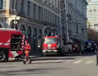 Пожар в центре Риги: движение перекрыто (ВИДЕО)