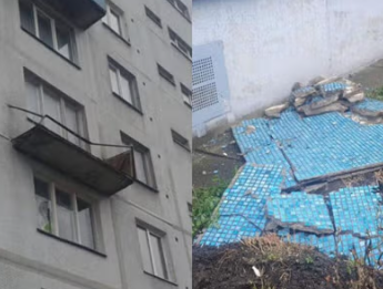 Ветер оторвал балкон с имантской многоэтажки: и кто оплатит ремонт? Ветер оторвал балкон с имантской многоэтажки: и кто оплатит ремонт?