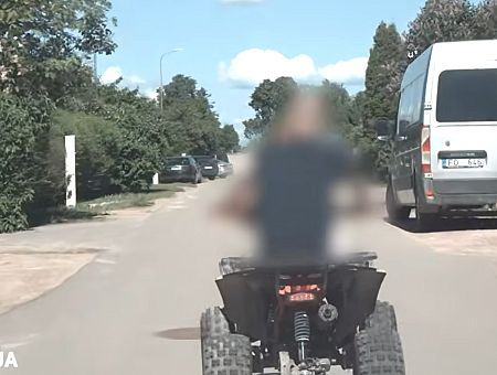 Пьяный отец года! С ребёнком на квадроцикле устроил погоню в Бауске (видео)