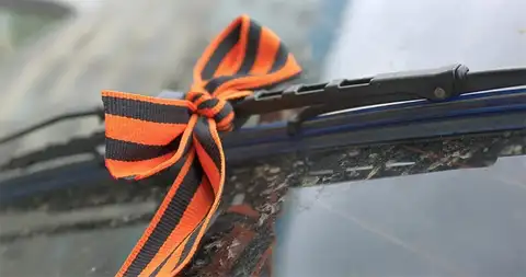 Деревья в Иманте украшены георгиевскими ленточками: жители в шоке