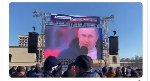 Трансляция речи Путина в «Лужниках» прервалась на всех российских телеканалах