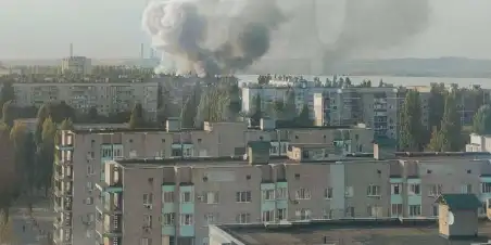 В районе Курской АЭС начался пожар «из-за сбитого БПЛА» (ВИДЕО 18+)