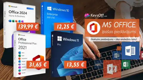 Pabeidziet migrāciju pirms beigu datuma: MS Office 2021 Pro uz mūžu par 31 € un Office 2024 Home and Business par 139 €!