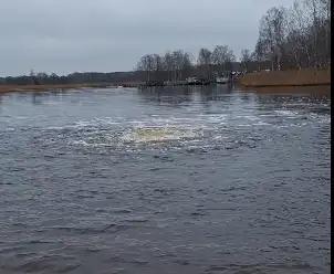 Кит или НЛО? Рижанин заснял загадочное явление на озере Юглас (ВИДЕО)