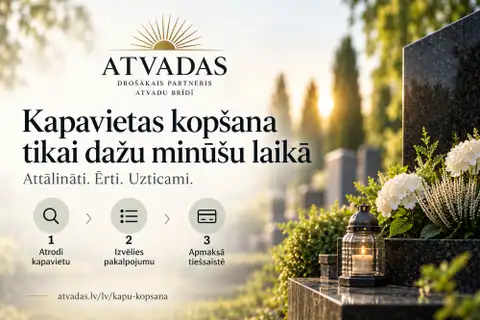 Jauns digitāls serviss ļauj divu minūšu laikā pilnībā tiešsaistē pasūtīt kapavietas kopšanu