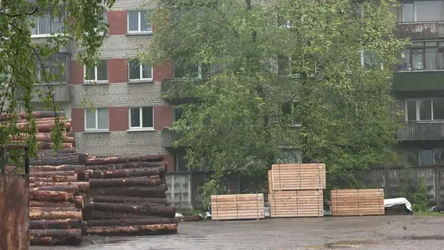 В окно залетают опилки: в Ильгюциемсе жители ведут борьбу с лесопилкой во дворе многоквартирных домов