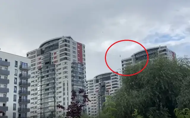 В Риге замечен очередной канатоходец: теперь в районе Сканстес (ВИДЕО)