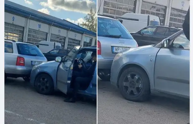 «Когда слишком торопишься на техосмотр…»: нелепая авария прямо возле бокса ТО (ФОТО)